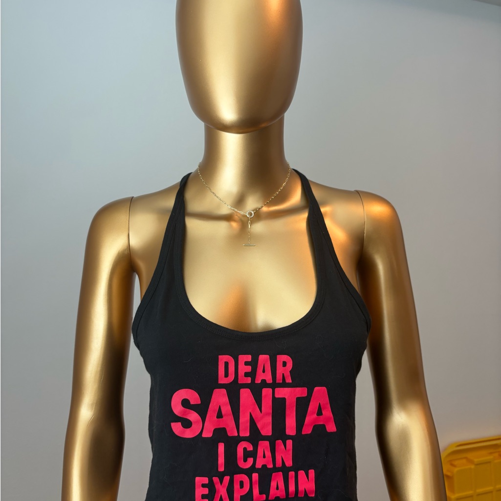 Victoria's Secret Black Tank With Pink Lettering